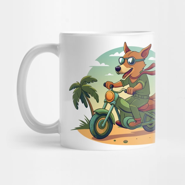 dog riding motorcycle in beach by Shapwac12